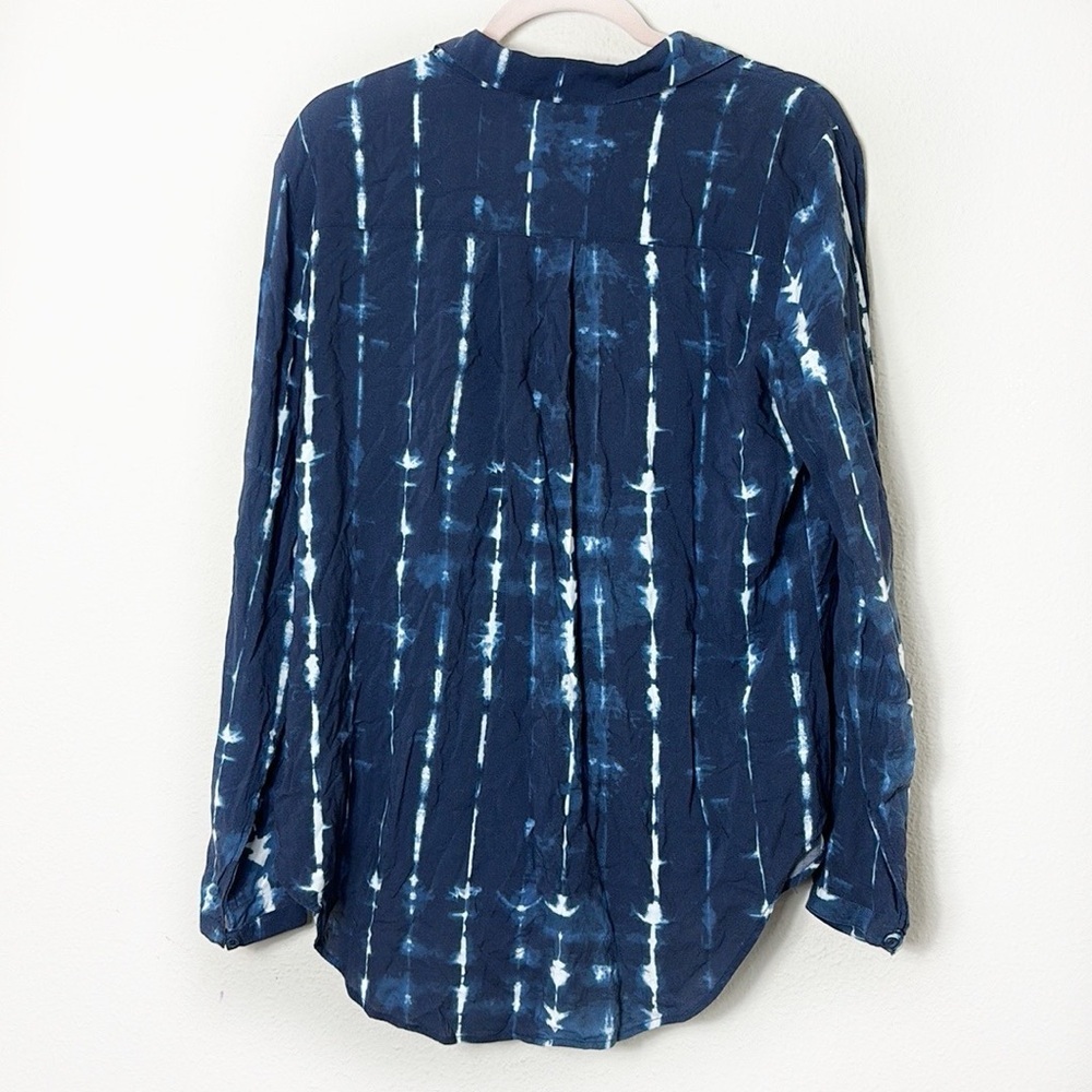 Cloth & Stone x Anthropologie Robyn Tie-Dye Button down Shirt Blue White sz M - Picture 7 of 13